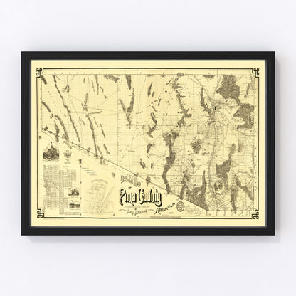 vintage map of Pima County, Arizona, 1893