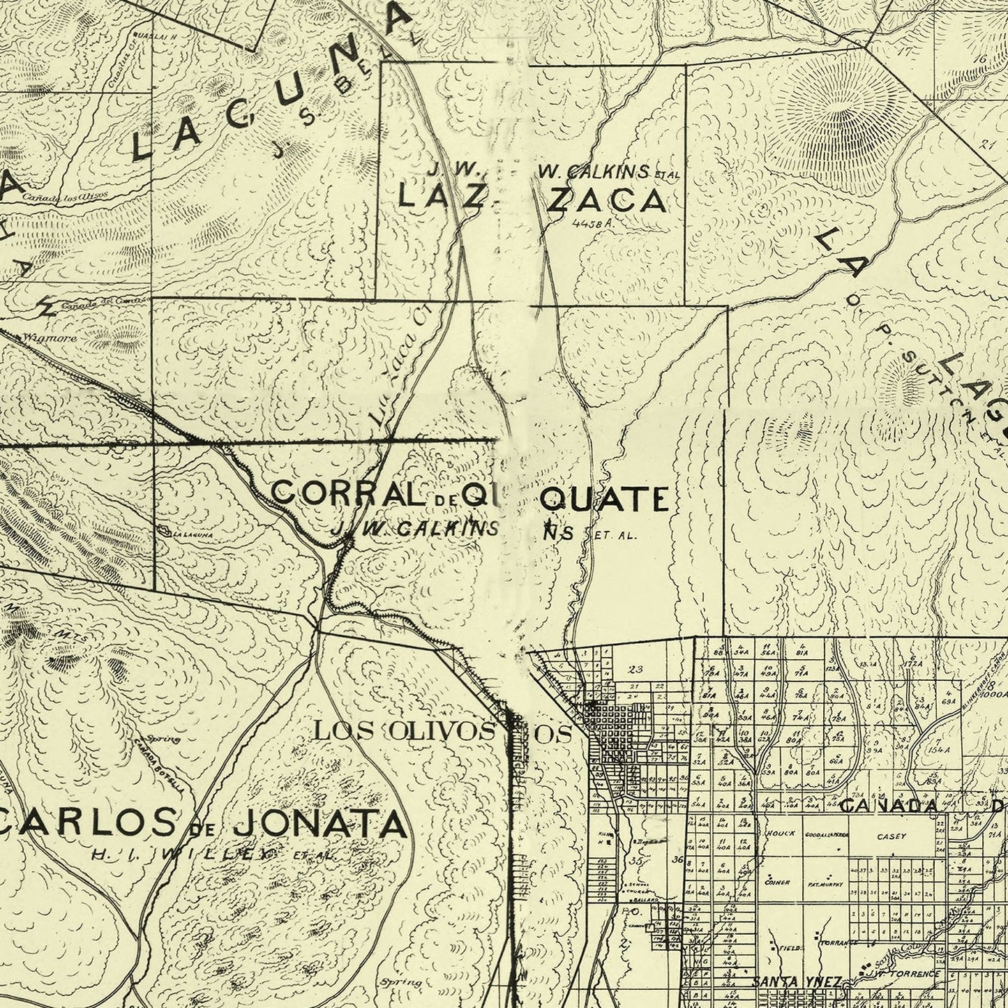 Vintage Map of Santa Barbara County, California, 1889