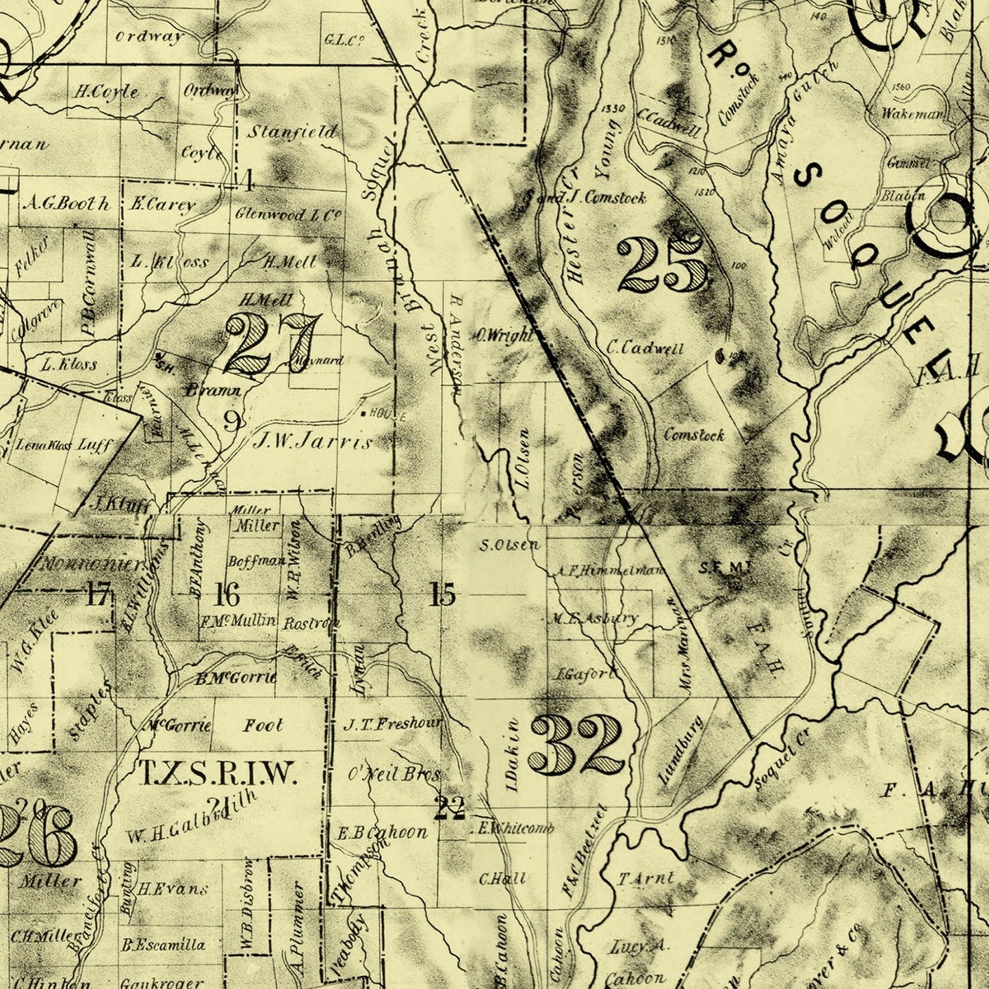 Vintage Map of Santa Cruz County, California, 1889