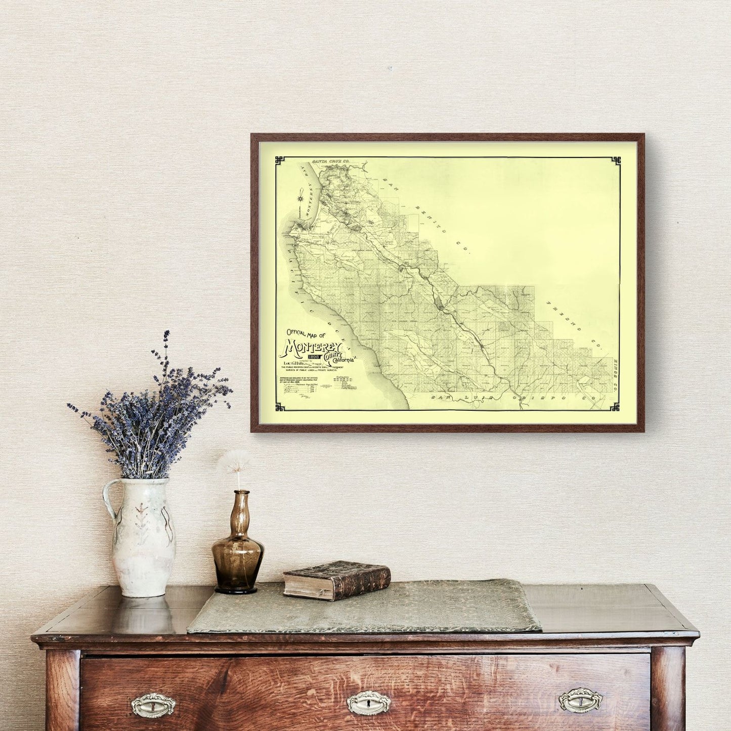 Vintage Map of Monterey County, California, 1898