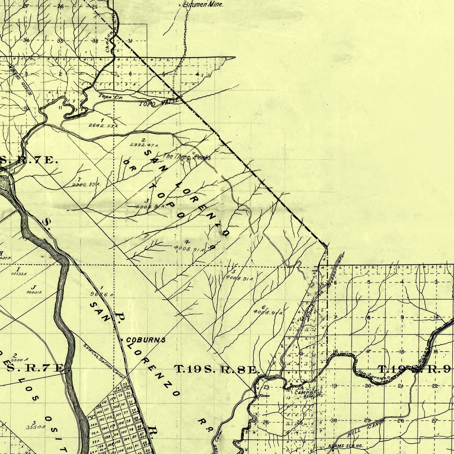 Vintage Map of Monterey County, California, 1898