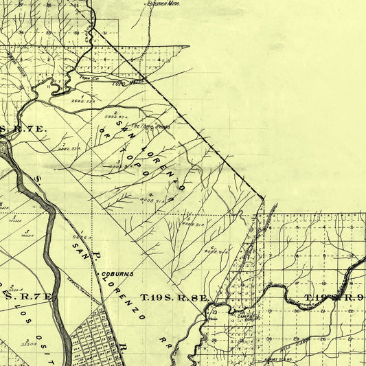 Vintage Map of Monterey County, California, 1898