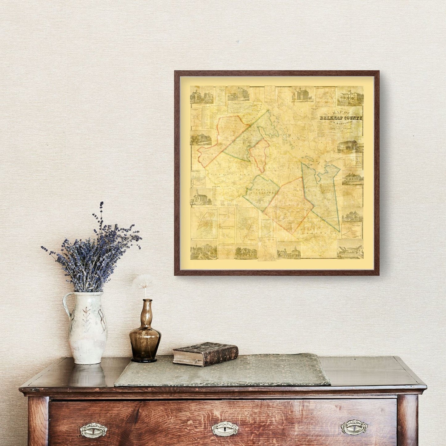 Vintage Map of Belknap County, New Hampshire, 1859