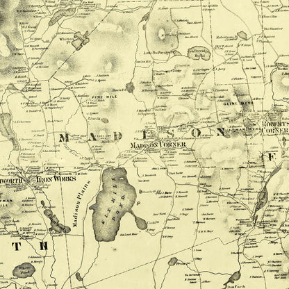 Vintage Map of Carroll County, New Hampshire, 1861