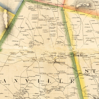 Vintage Map of Caledonia County, Vermont, 1858