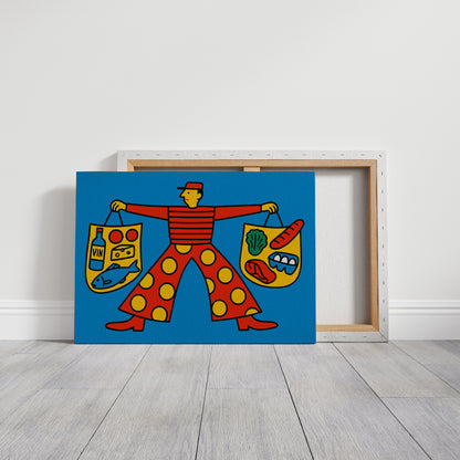 French Grocery Run Whimsical Kitchen Wall Art