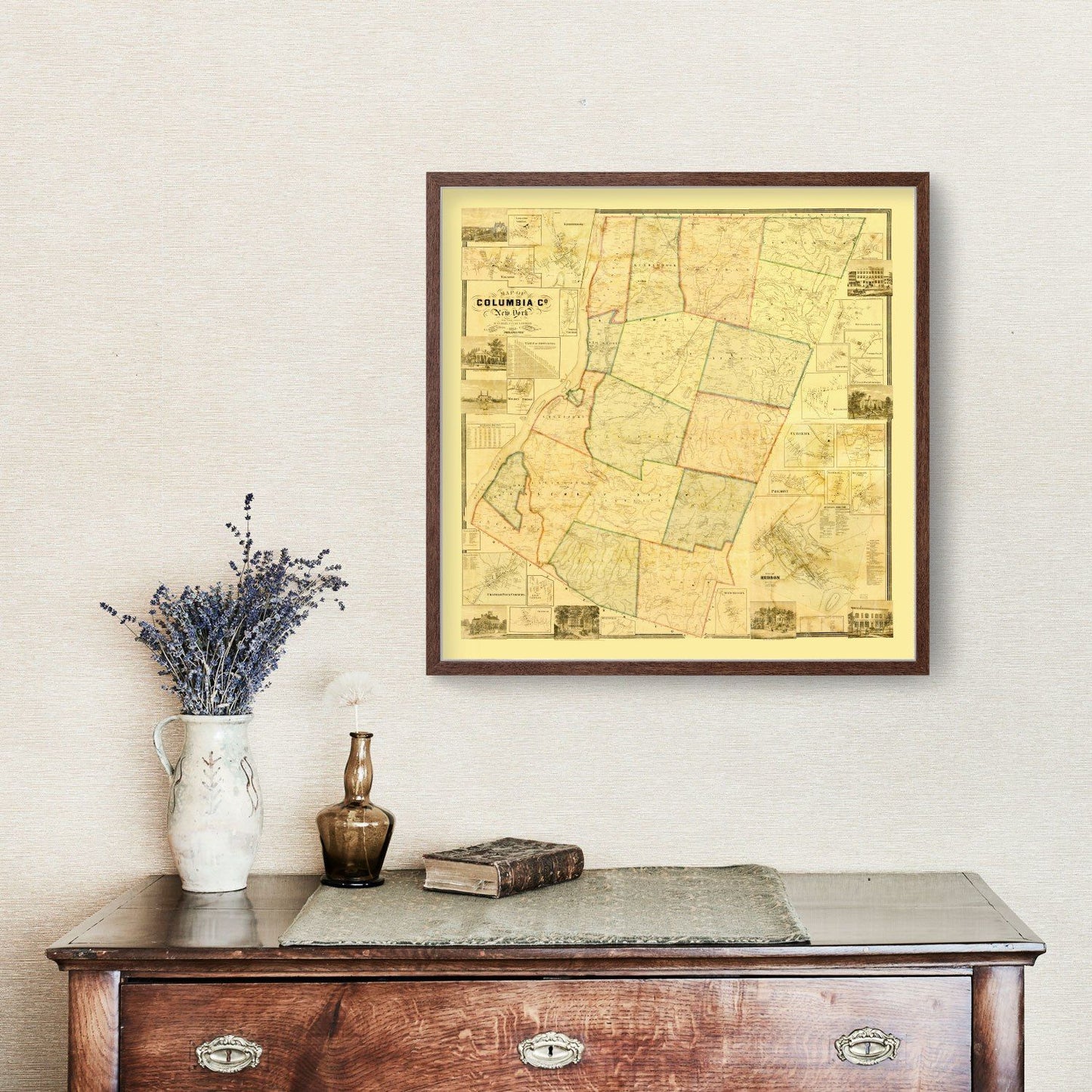 Vintage Map of Columbia County, New York 1858