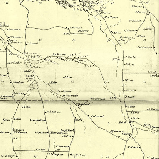 Vintage Map of Cortland County, New York 1855