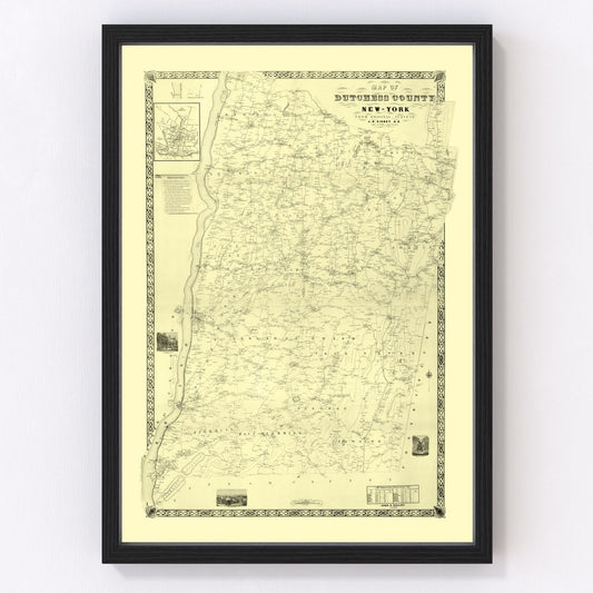Vintage map of Dutchess County, New York, 1850
