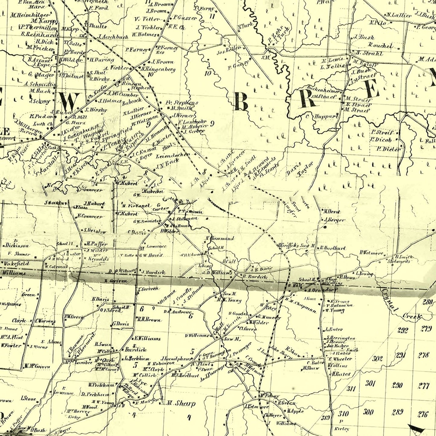 Vintage Map of Lewis County, New York, 1857
