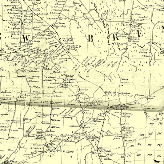 Vintage Map of Lewis County, New York, 1857