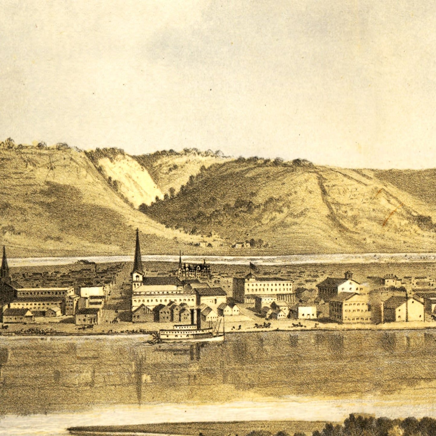 Vintage Map of Winona, Minnesota 1867 Edition A