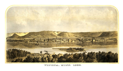 Vintage Map of Winona, Minnesota 1867 Edition A