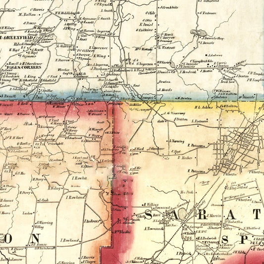Vintage Map of Saratoga County, New York, 1856 (No. 3)