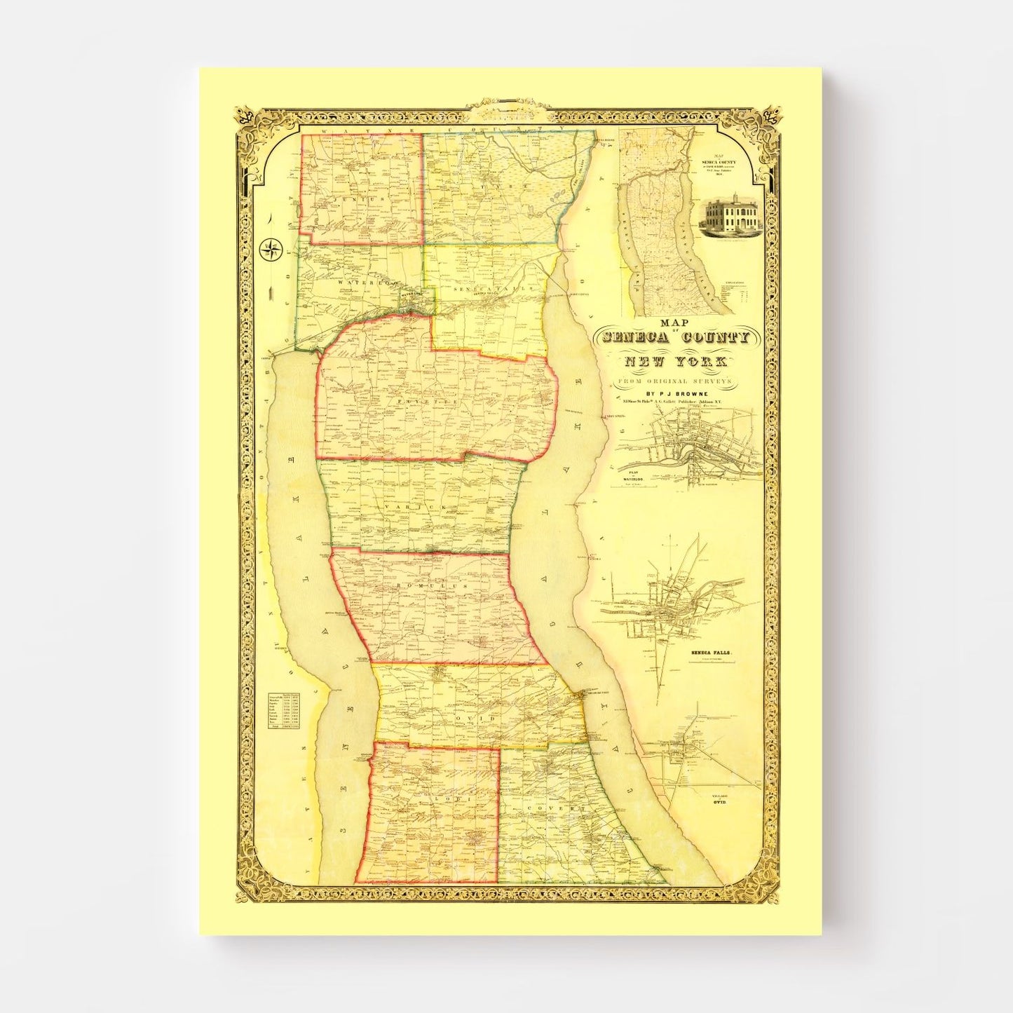 Vintage Map of Seneca County, New York, 1858 II