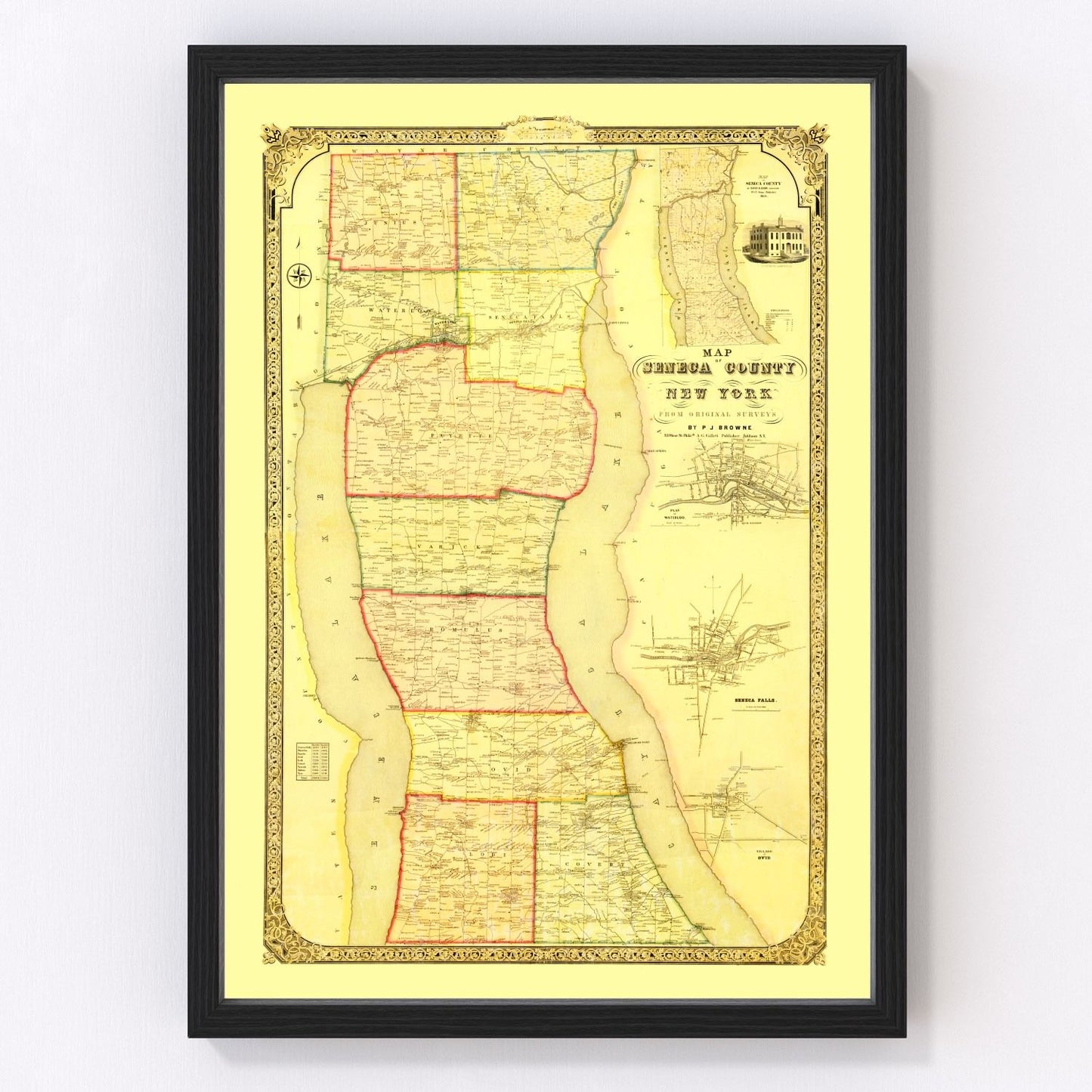 Vintage map of Seneca County, New York, 1858