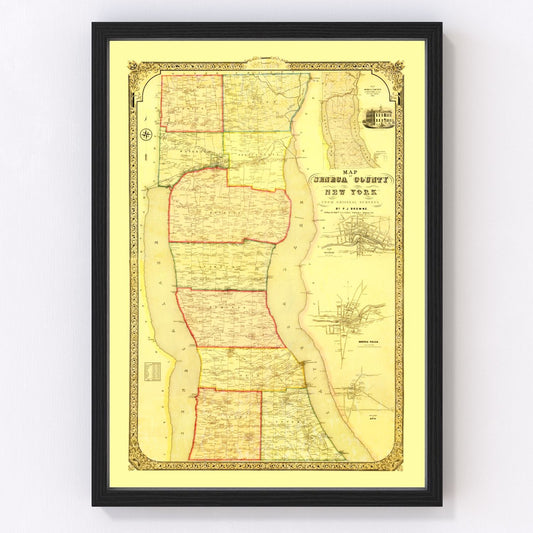Vintage map of Seneca County, New York, 1858