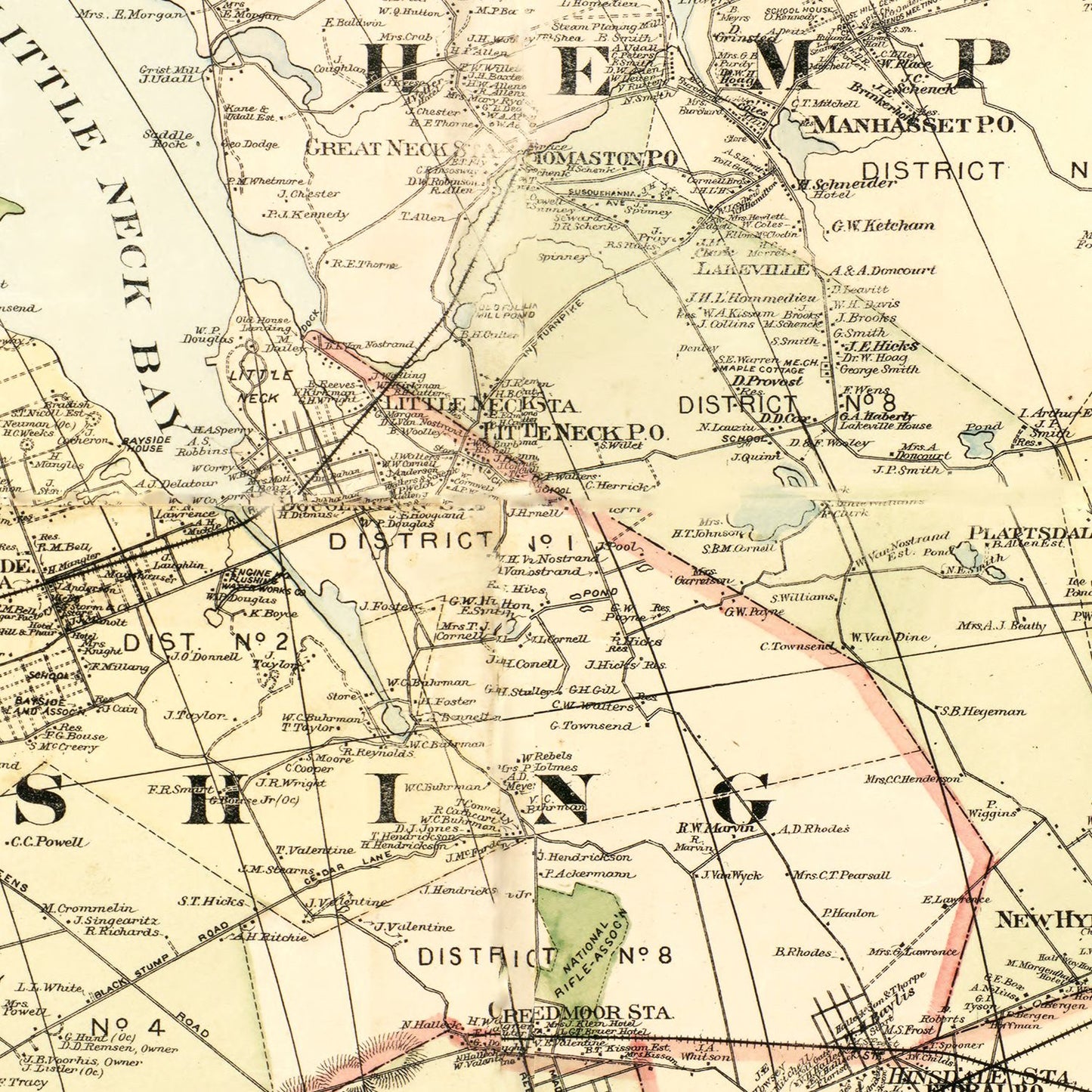 Vintage Map of Kings County, New York, 1886