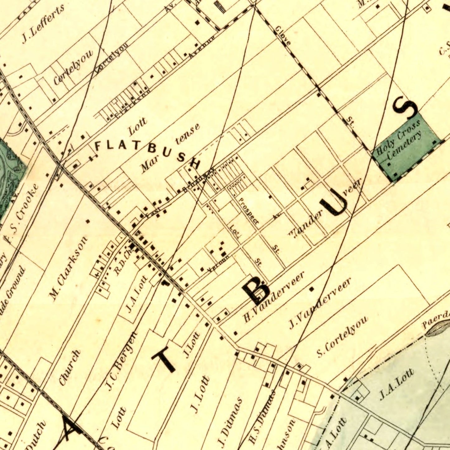 Vintage Map of Kings County, New York, 1868
