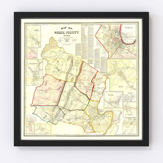 Vintage map of Essex County, New Jersey, 1859