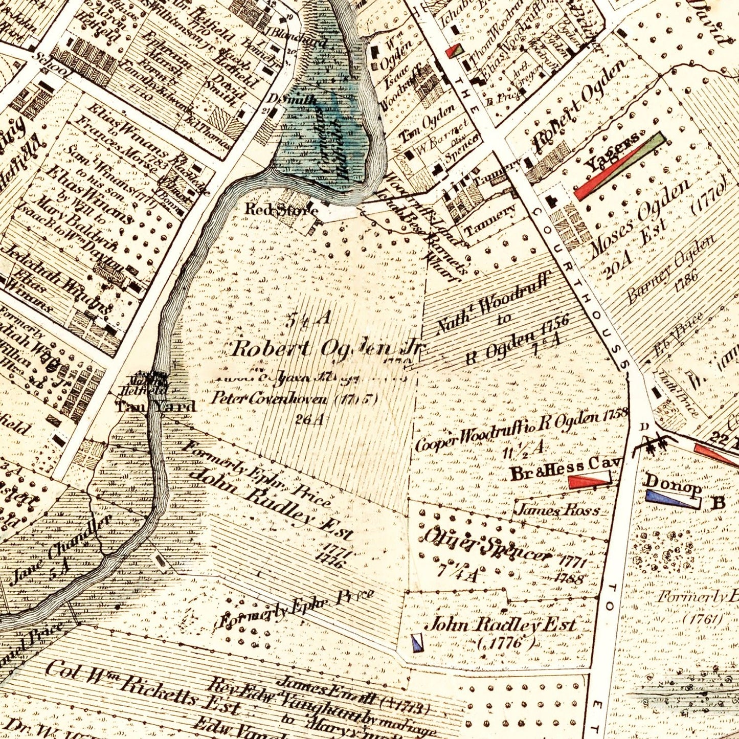 Vintage Map of Elizabethtown, New Jersey 1775