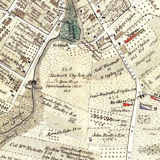 Vintage Map of Elizabethtown, New Jersey 1775