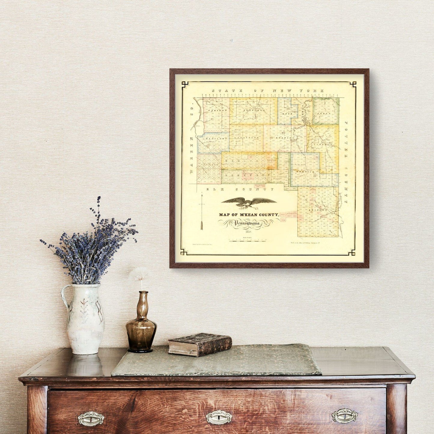 Vintage Map of McKean County, Pennsylvania, 1857