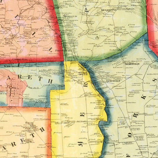 Vintage Map of Northampton County, Pennsylvania, 1860