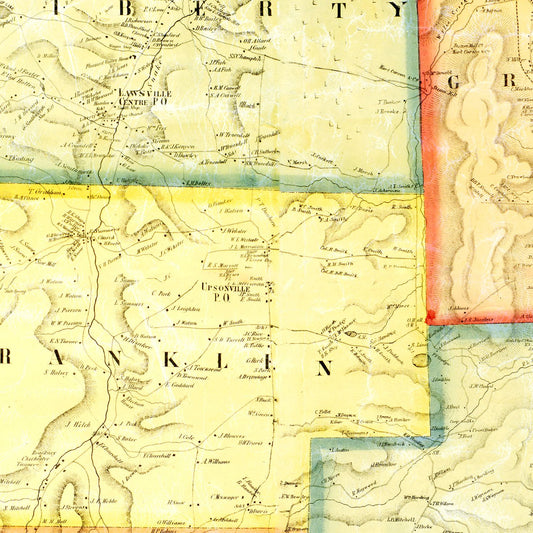 Vintage Map of Susquehanna County, Pennsylvania, 1858