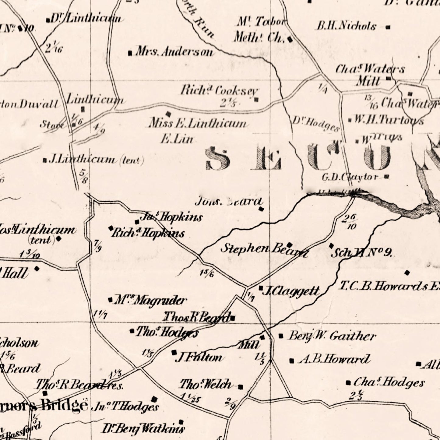 Vintage Map of Anne Arundel County, Maryland, 1860