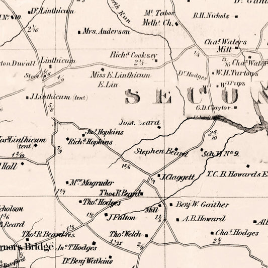 Vintage Map of Anne Arundel County, Maryland, 1860
