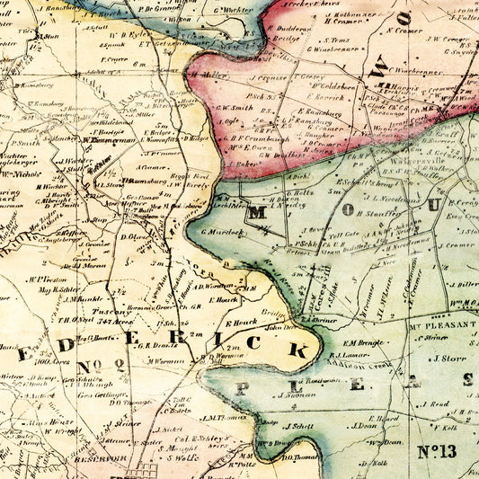Vintage Map of Frederick County, Maryland, 1858