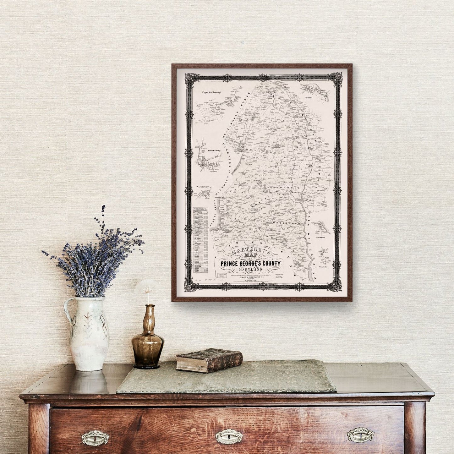 Vintage Map of Prince George's County, Maryland, 1861