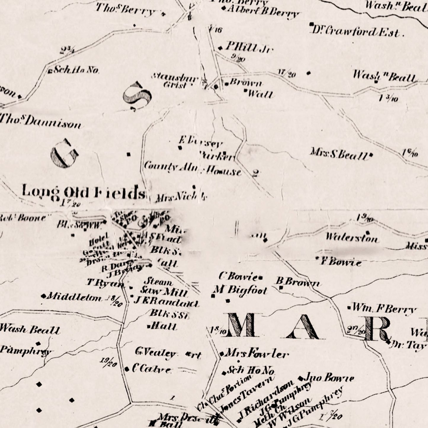 Vintage Map of Prince George's County, Maryland, 1861