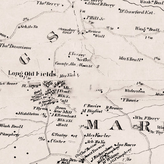 Vintage Map of Prince George's County, Maryland, 1861
