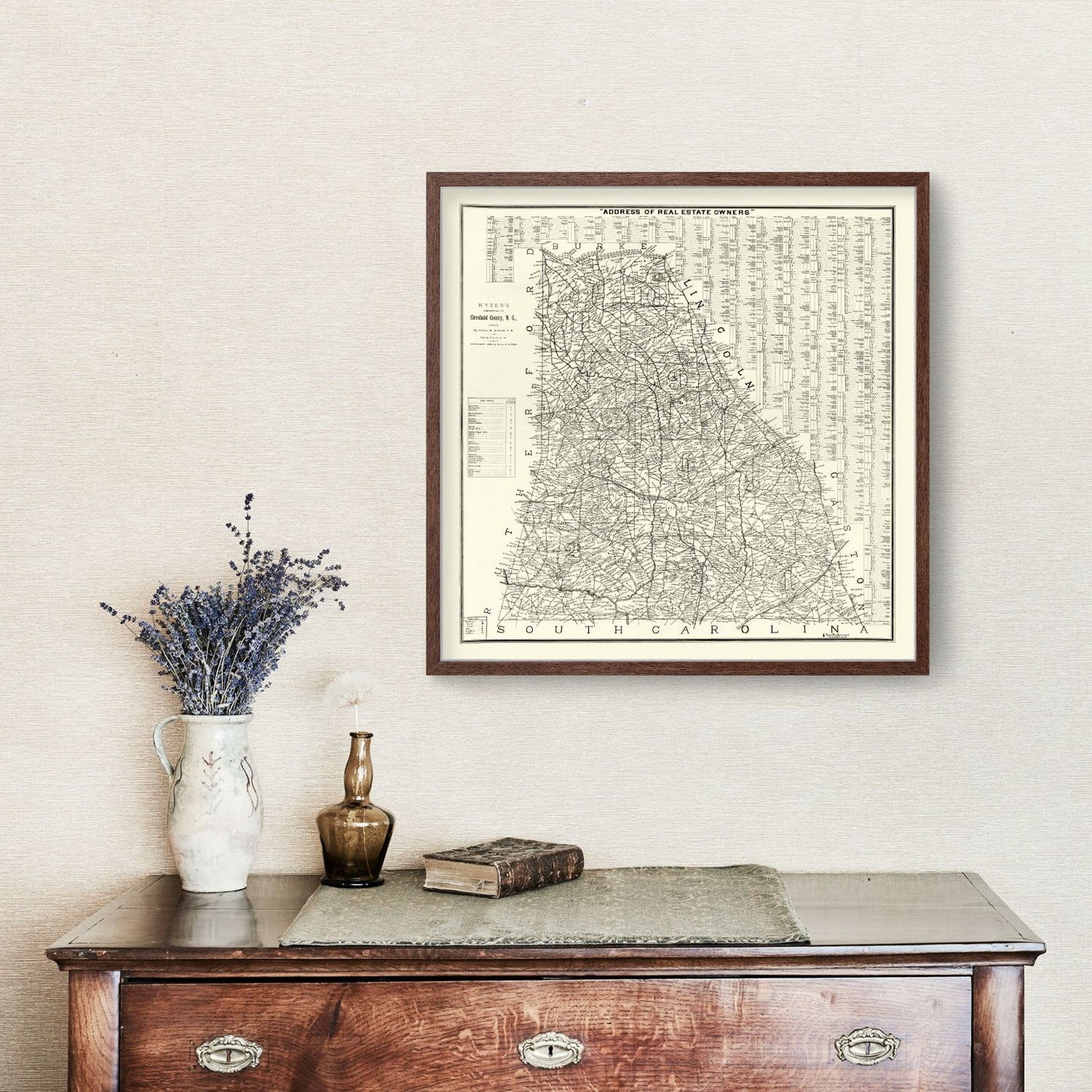 Vintage Map of Cleveland County, North Carolina, 1886