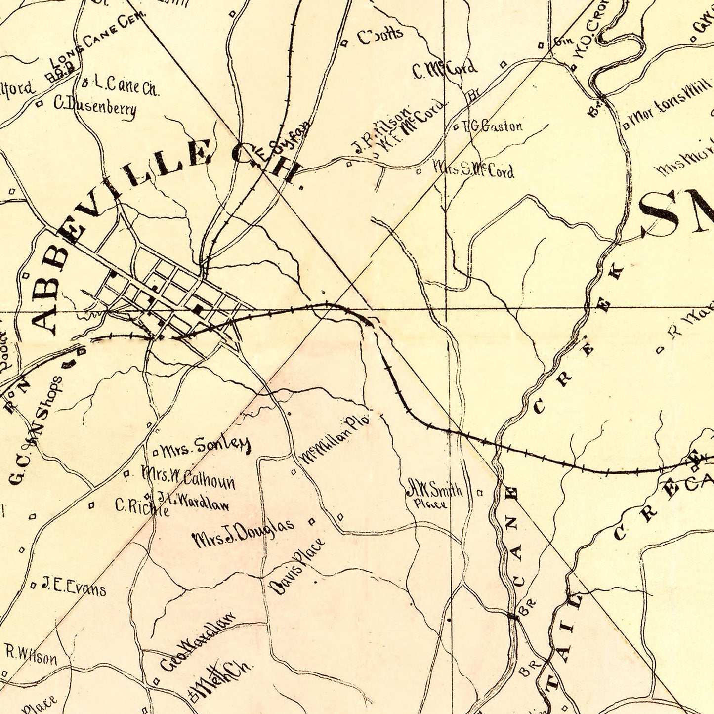 Vintage Map of Abbeville County, South Carolina, 1895