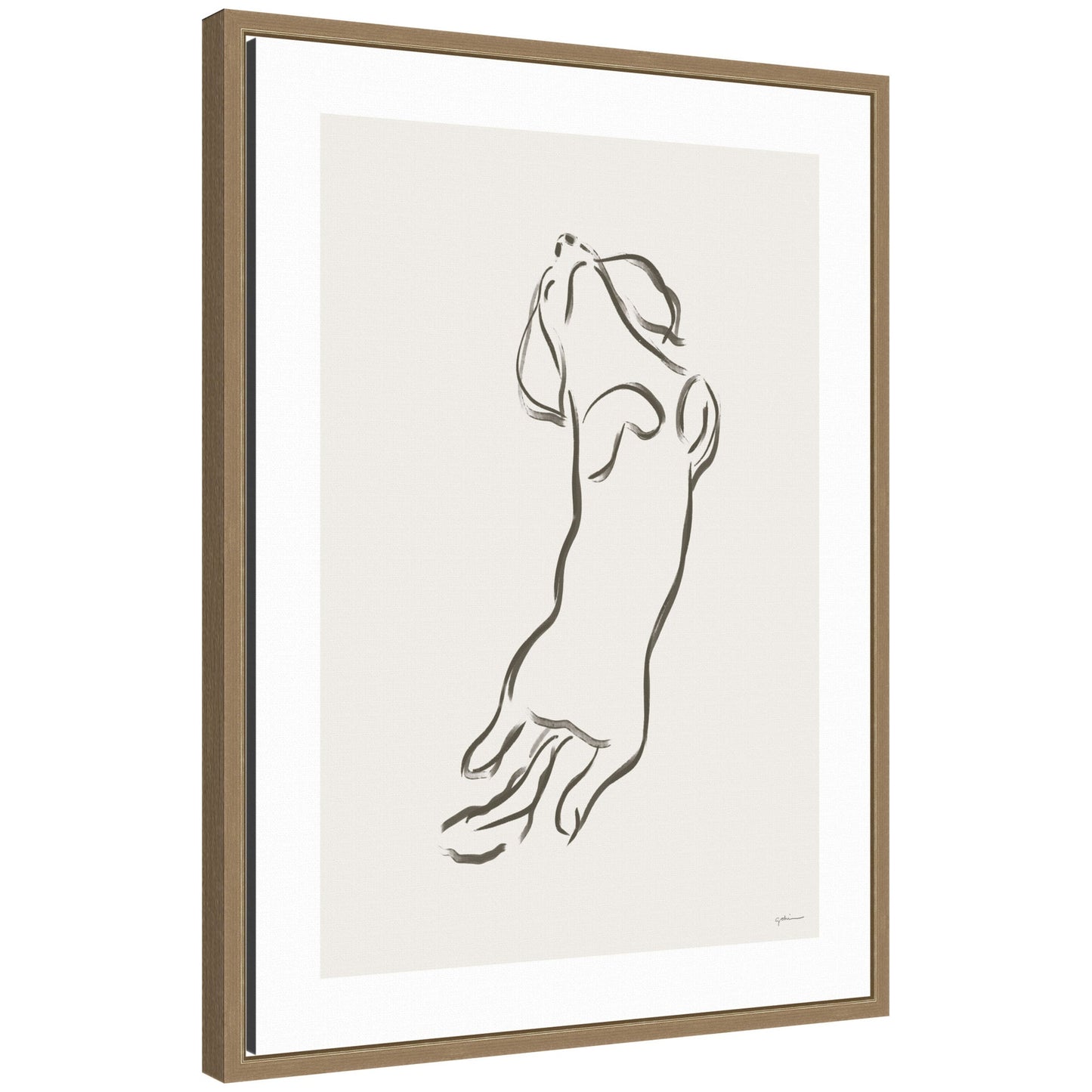 Dachshund dog framed canvas wall art print
