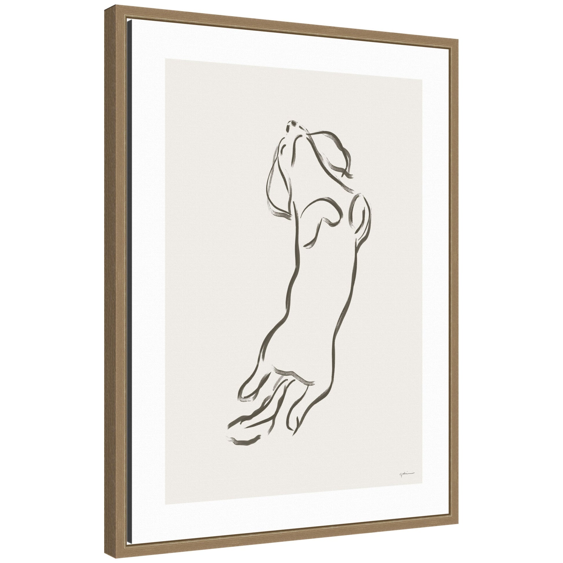 Dachshund dog framed canvas wall art print