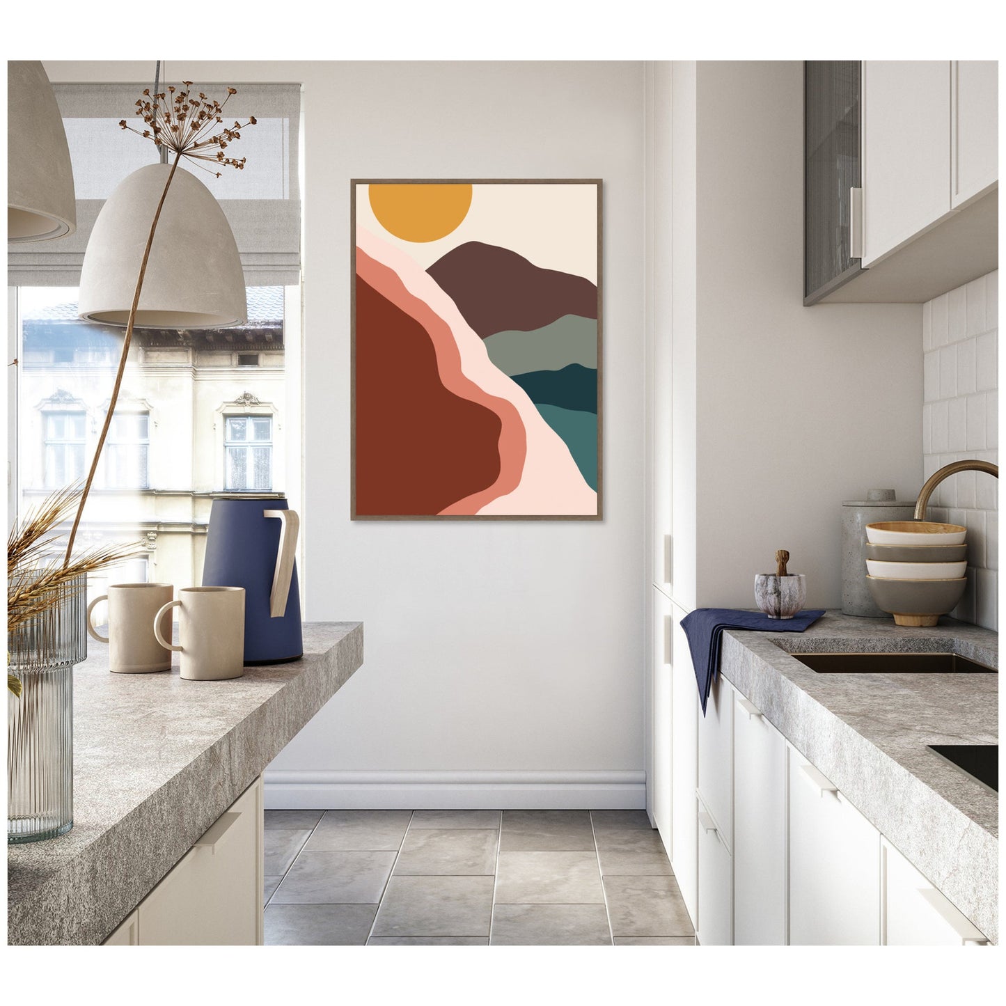 Move Mountains Abstract Framed Canvas Wall Art