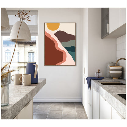 Move Mountains Abstract Framed Canvas Wall Art