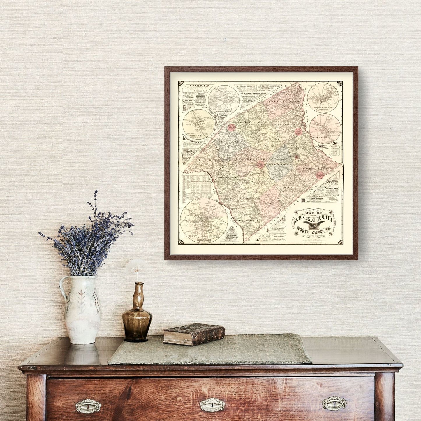 Vintage Map of Anderson County, South Carolina, 1897
