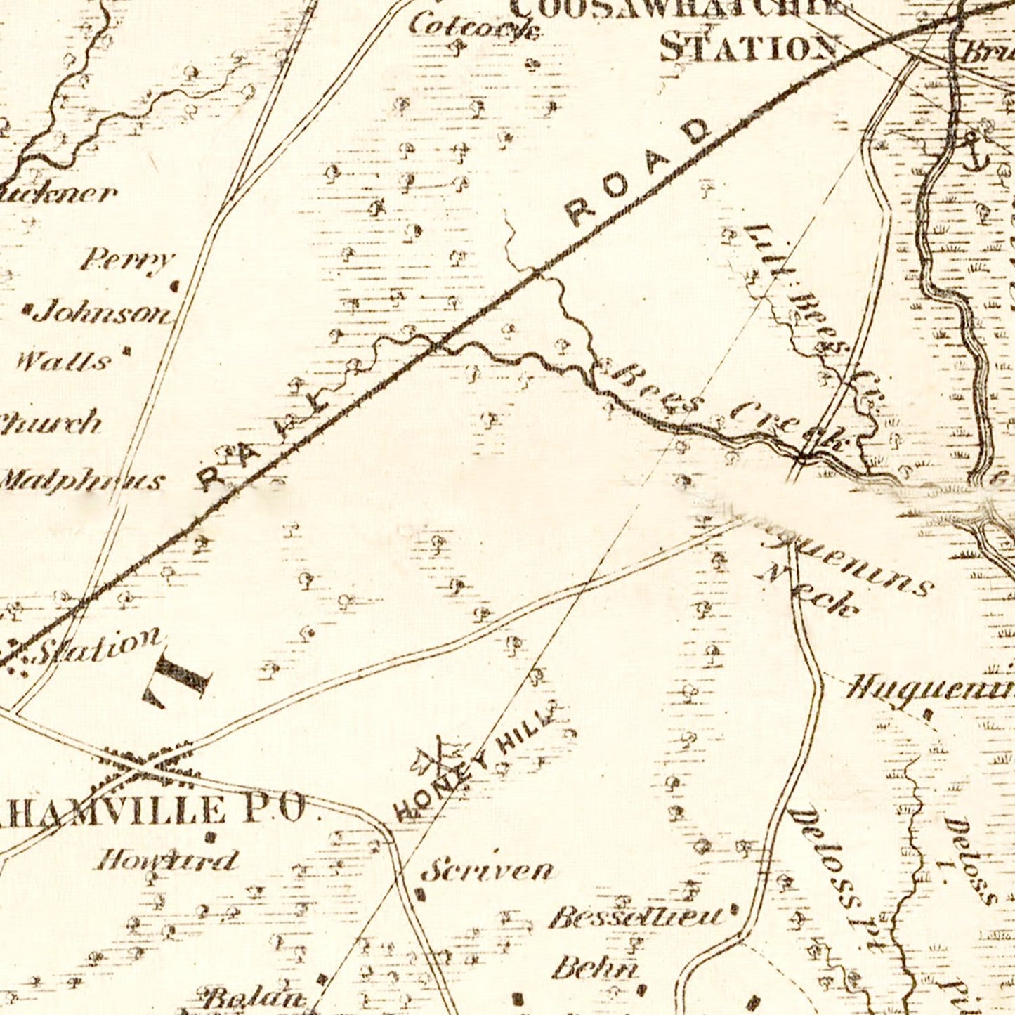 Vintage Map of Beaufort County, South Carolina, 1873