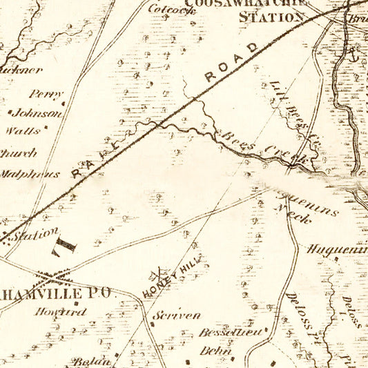 Vintage Map of Beaufort County, South Carolina, 1873