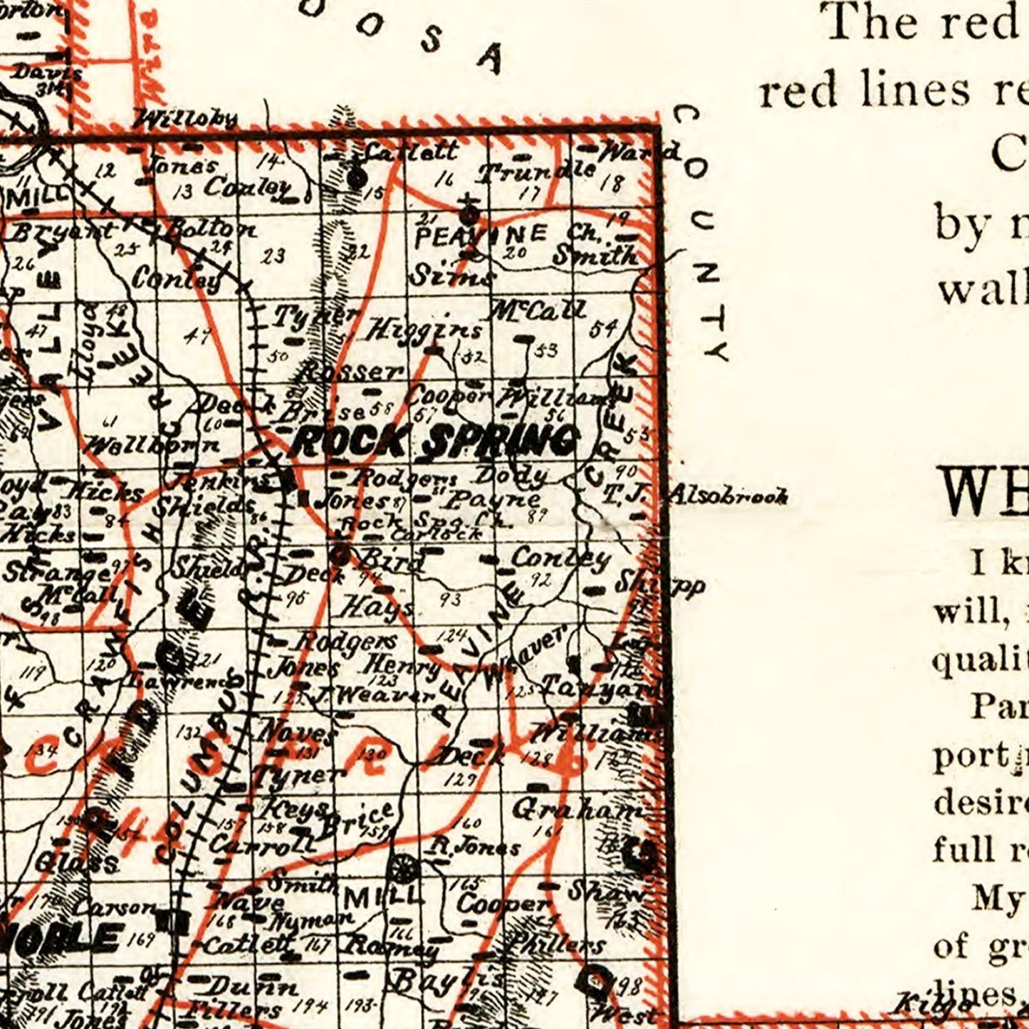 Vintage Map of Walker County, Georgia, 1893