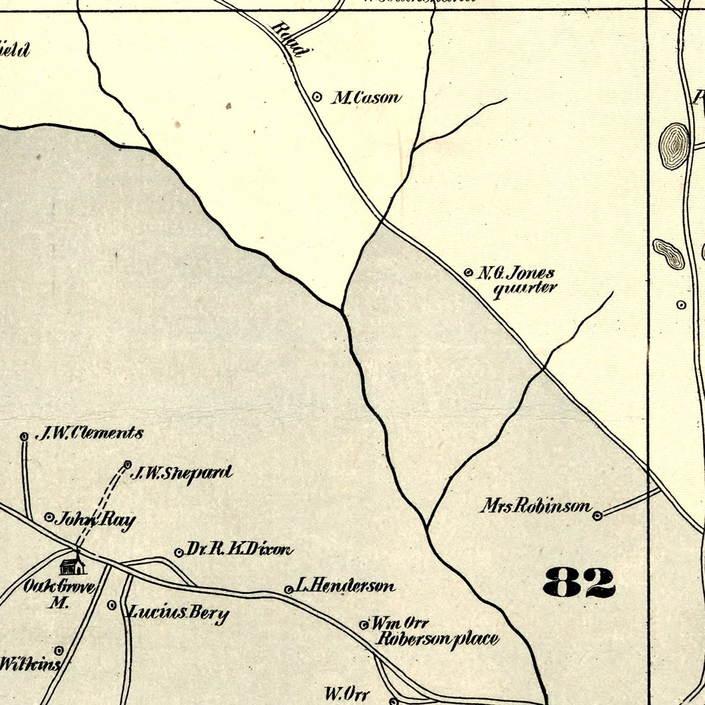 Vintage Map of Jefferson County, Georgia, 1879