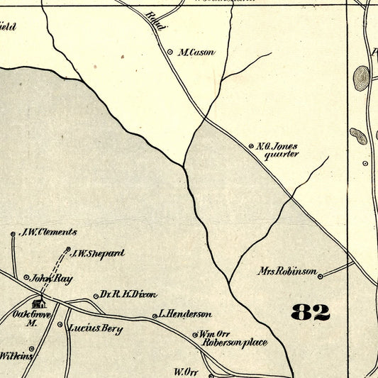 Vintage Map of Jefferson County, Georgia, 1879
