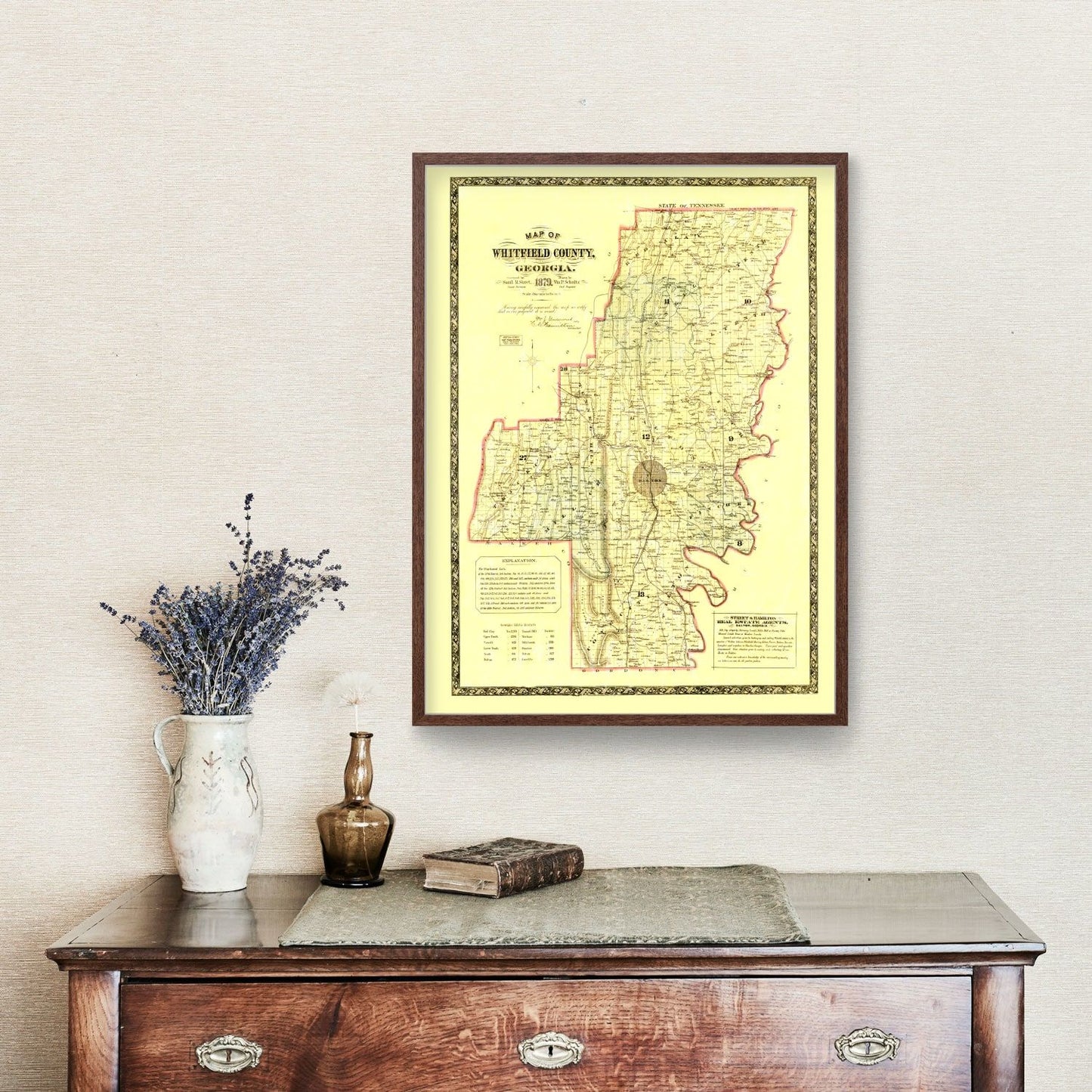 Vintage Map of Whitfield County, Georgia 1879