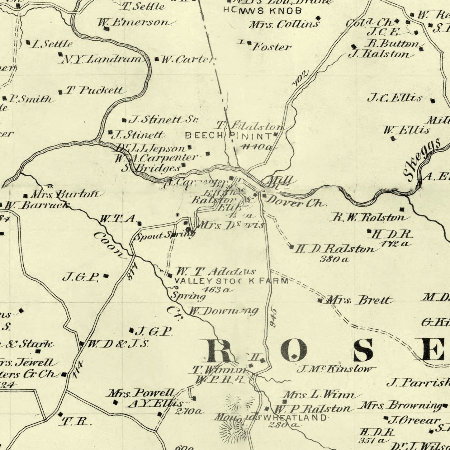 Vintage Map of Barren County, Kentucky, 1879