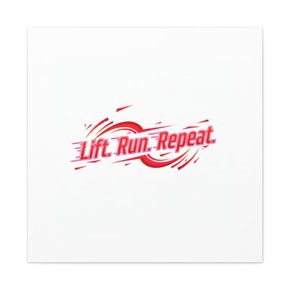 Lift Run Repeat Gym Motivation Canvas Wall Art